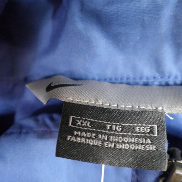 Nike Mens Jacket 2XL Blue Windbreaker Full Zip Vintage Old Stock Gray Tag NEW - Picture 4 of 10